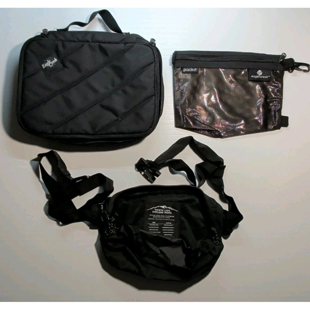 Eagle Creek Pack-It System 3-Piece Packing Cube Set Black Excellent Condition